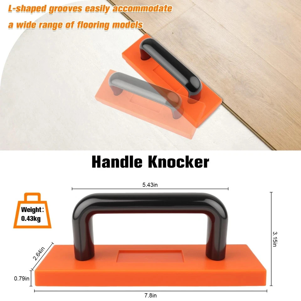 43-Piece Laminate Flooring Tools with Sturdy Double-Ended Hammer, Steel Retur…