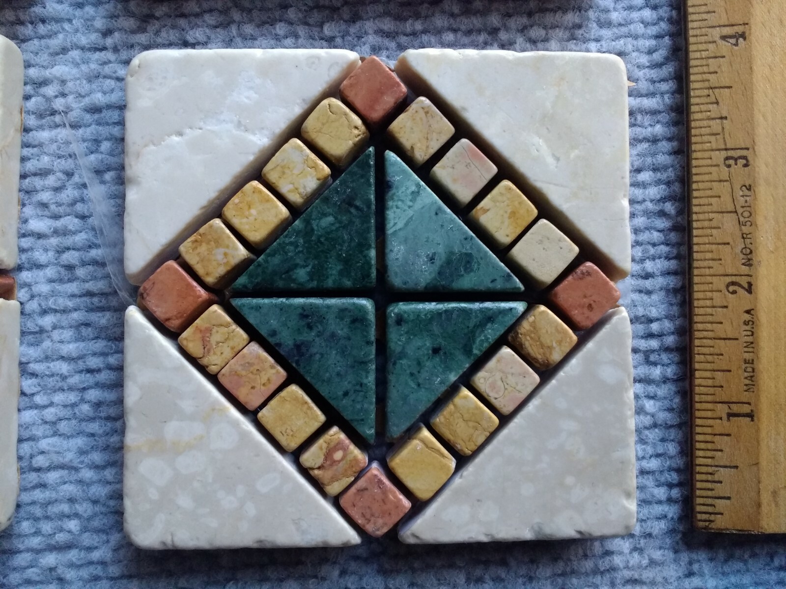 4 Stone Design Decorative Flooring Tile Inserts Home Decor 3.75″ x 3.75″