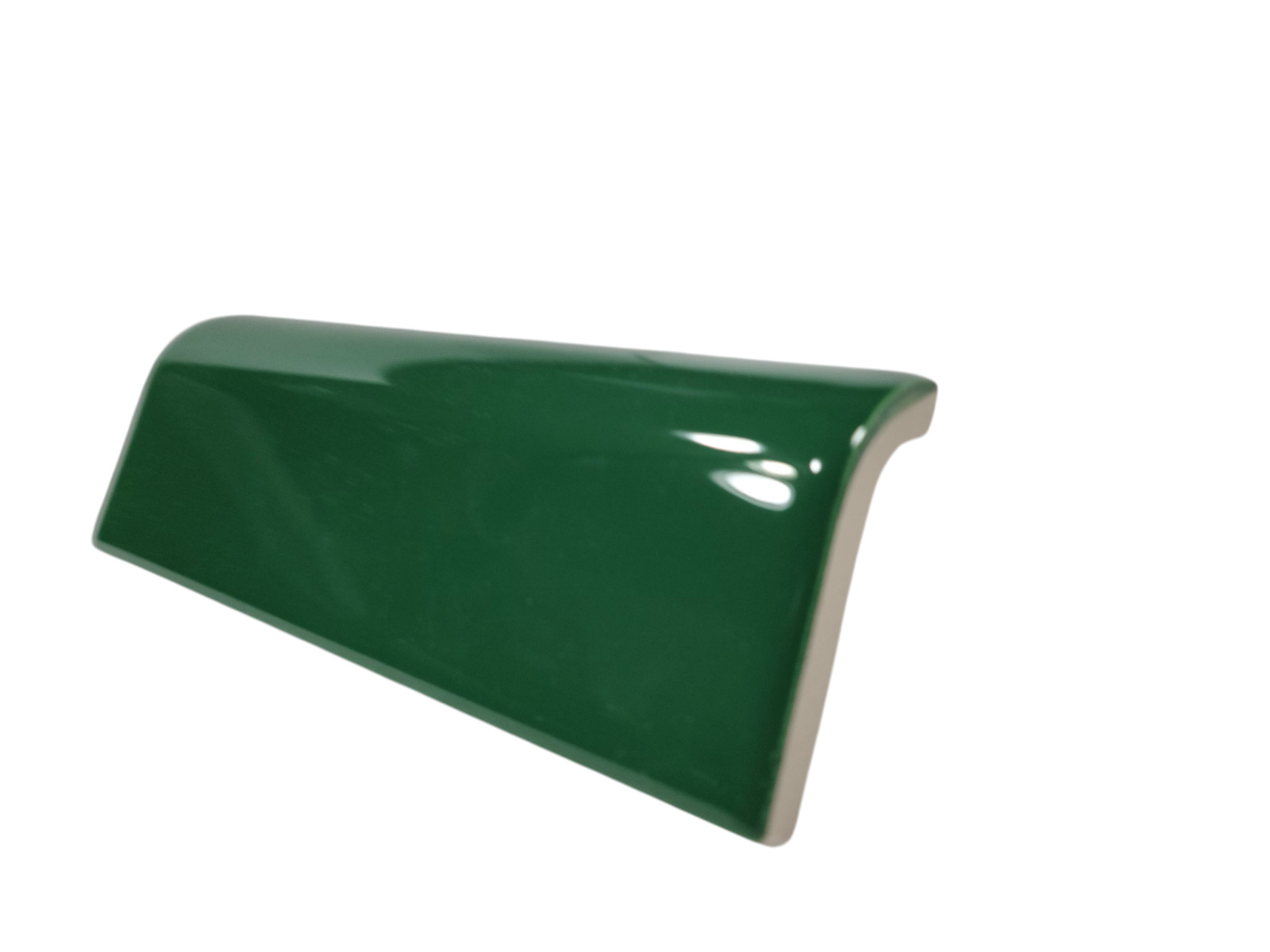 Emerald Green Ceramic Tile Mud Cap Subway Edge Trim Mudcap Mid Century Modern