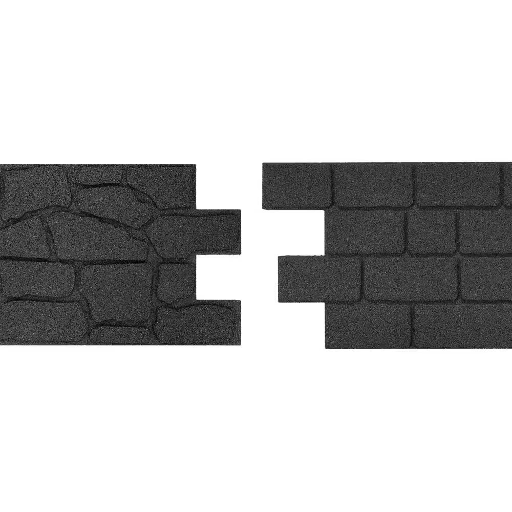 24 In. X 12 In. X 5/8 In. Black Interlocking Dual-Sided Rubber Paver (9-Pack)