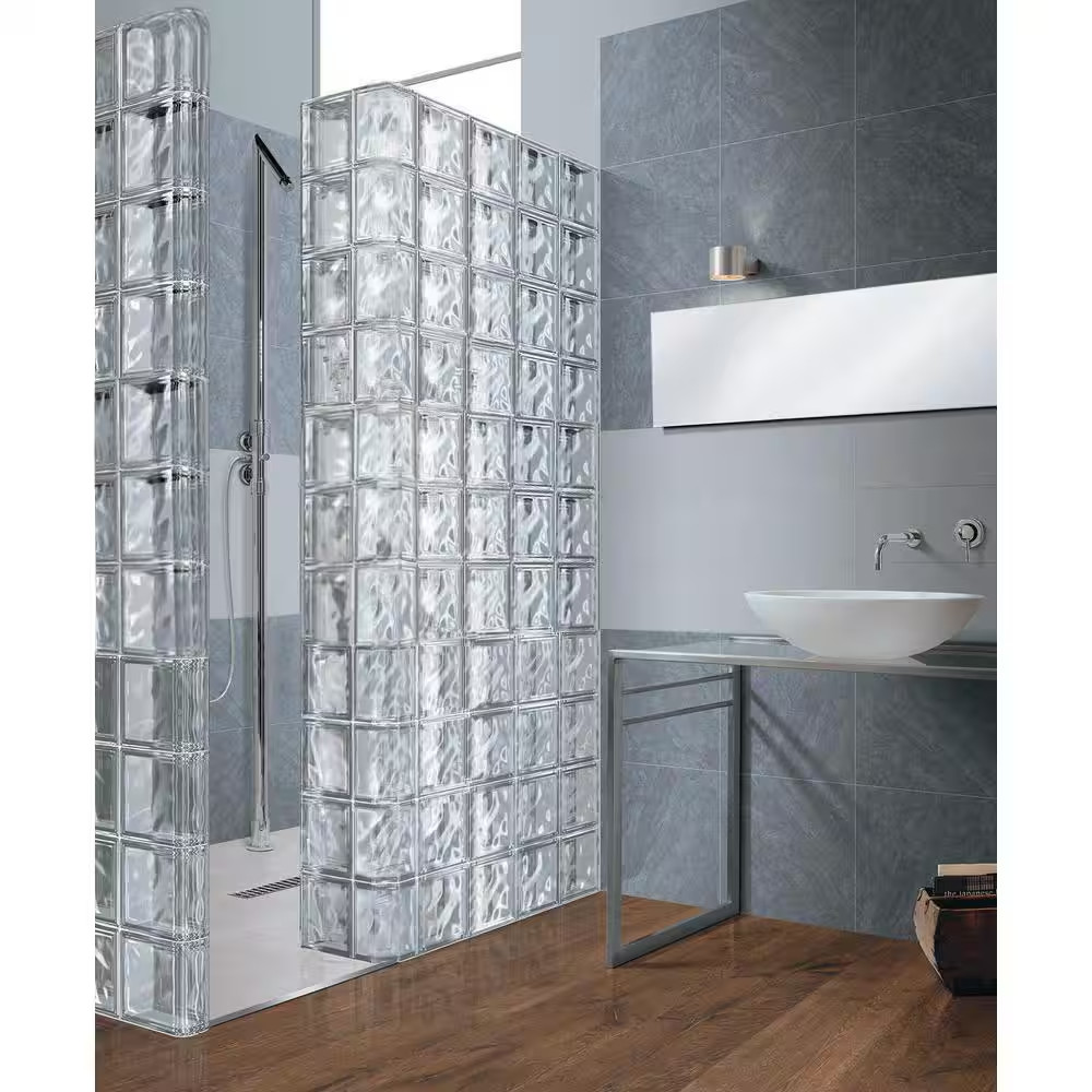 Nubio 4 In. Thick Series 8 In. X 8 In. X 4 In. End (4-Pack) Wave Pattern Glass B