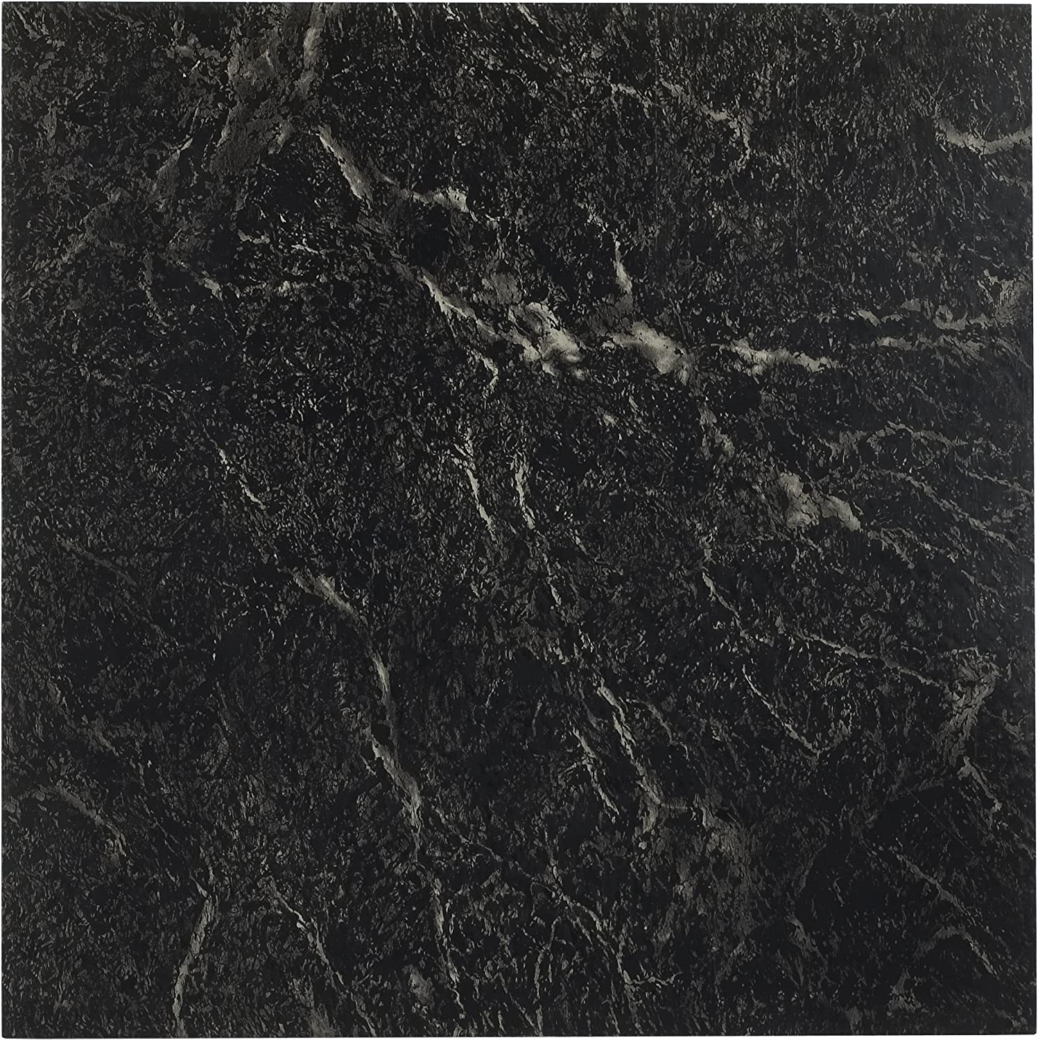 FTVMA40920 Nexus Vinyl Tile, Marble Black with White Vein, 20 Count(Pack of 1),