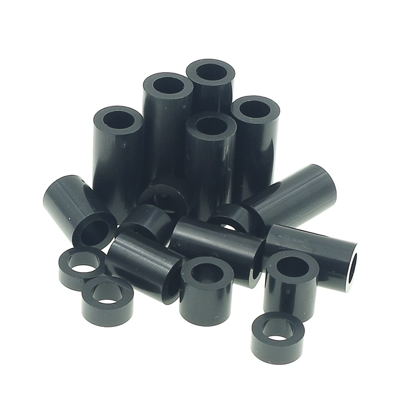 MCMASKE 240PCS OD 9mm ID 5.4mm ABS Plastic Black Round 5.4mm, black