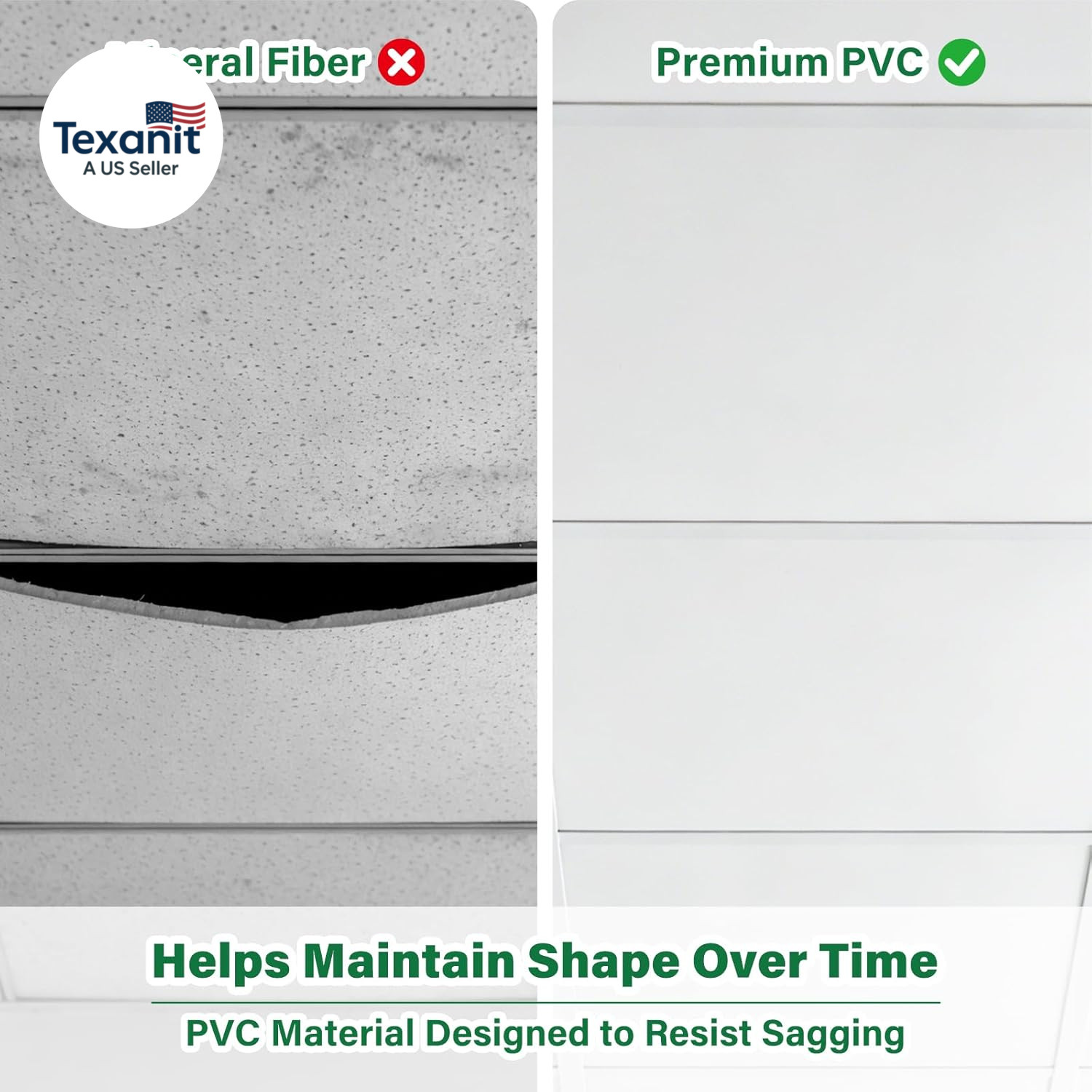 Smooth Drop Ceiling Tiles 2Ft X 2Ft for T-Bar Ceiling Systems – PVC Ceiling Tile