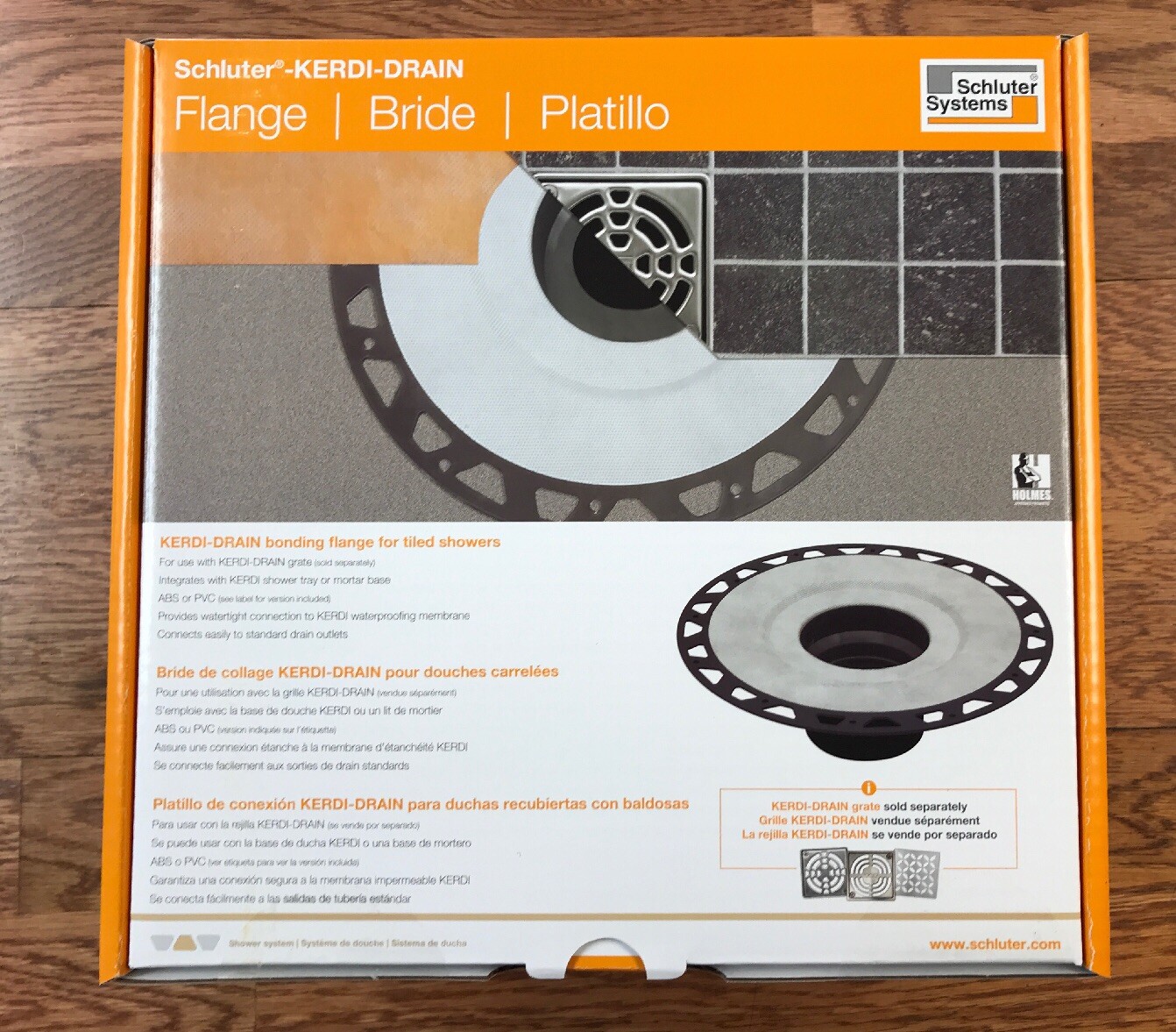 Schluter Kerdi Shower Drain Style Kit Floral Brushed Stainless Steel PVC