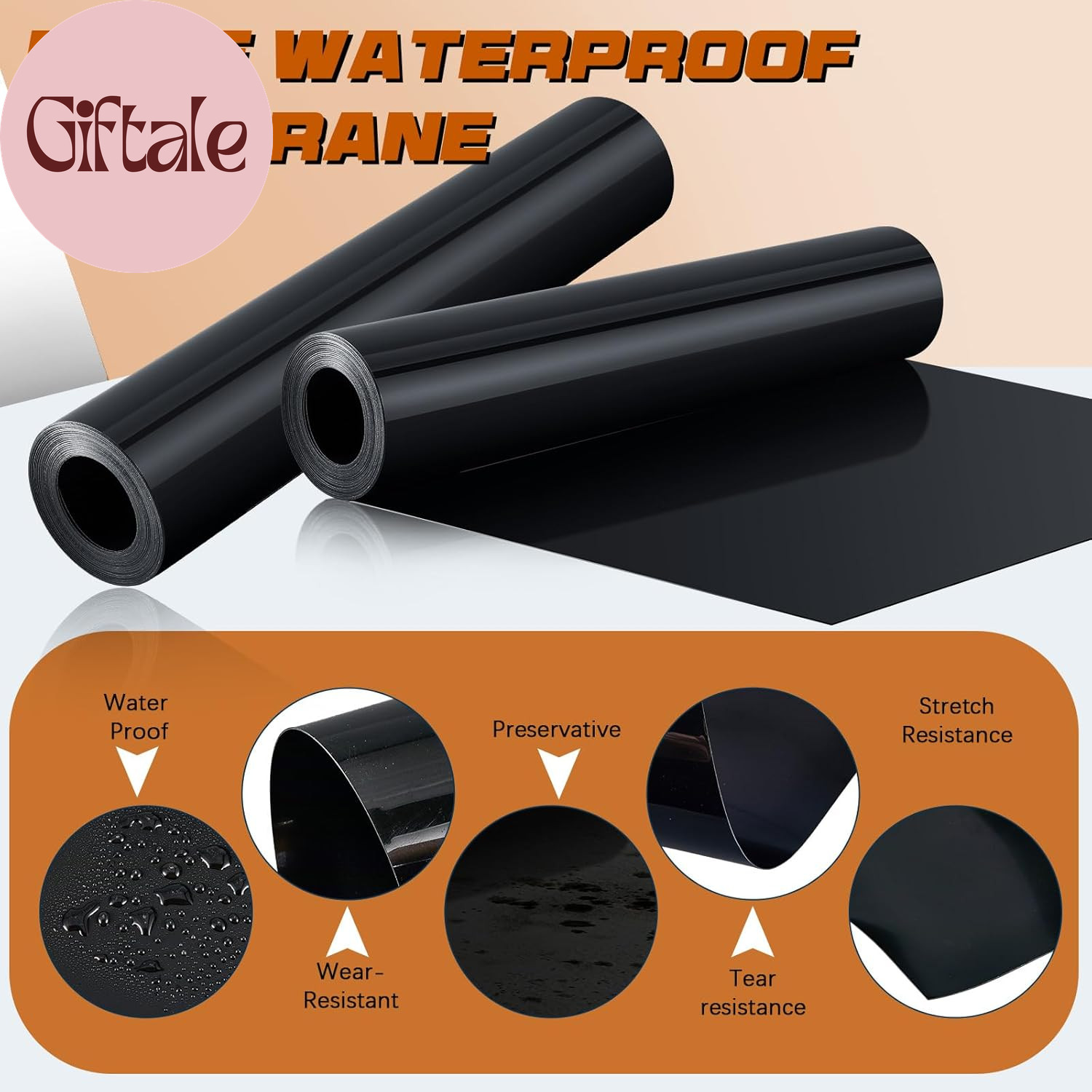 8 Rolls 16 Ft X 19.69 Inches Black under Deck Drainage System Bulk HDPE Waterpro