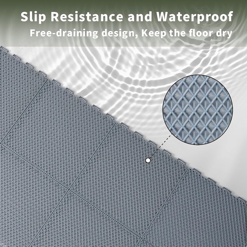 Slip Resistant Waterproof Interlocking Deck Tiles Easy Install Pool Patio Garden