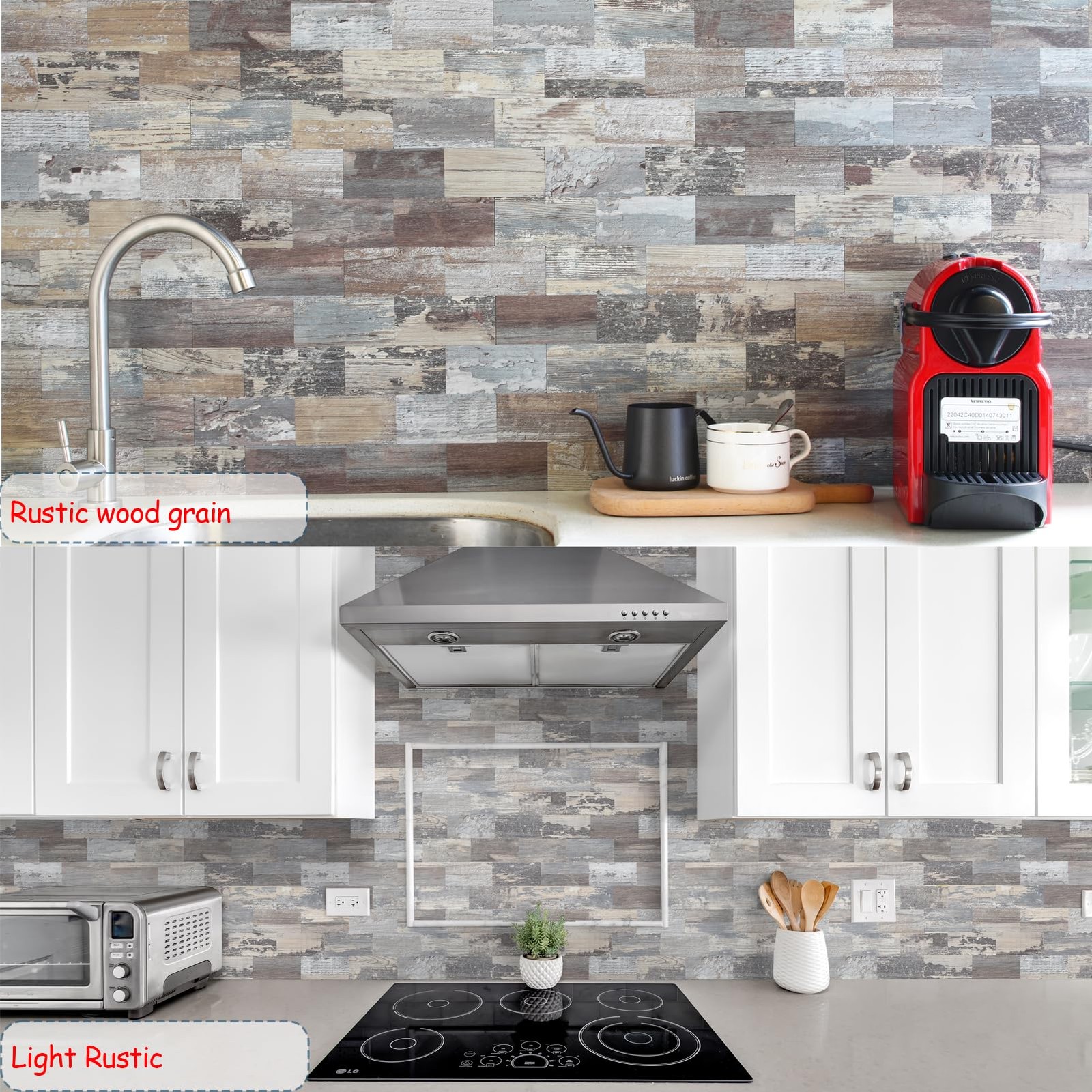 20-Pack Peel and Stick Wall Tiles for Kitchen, Bathroom, and Fireplace Decor