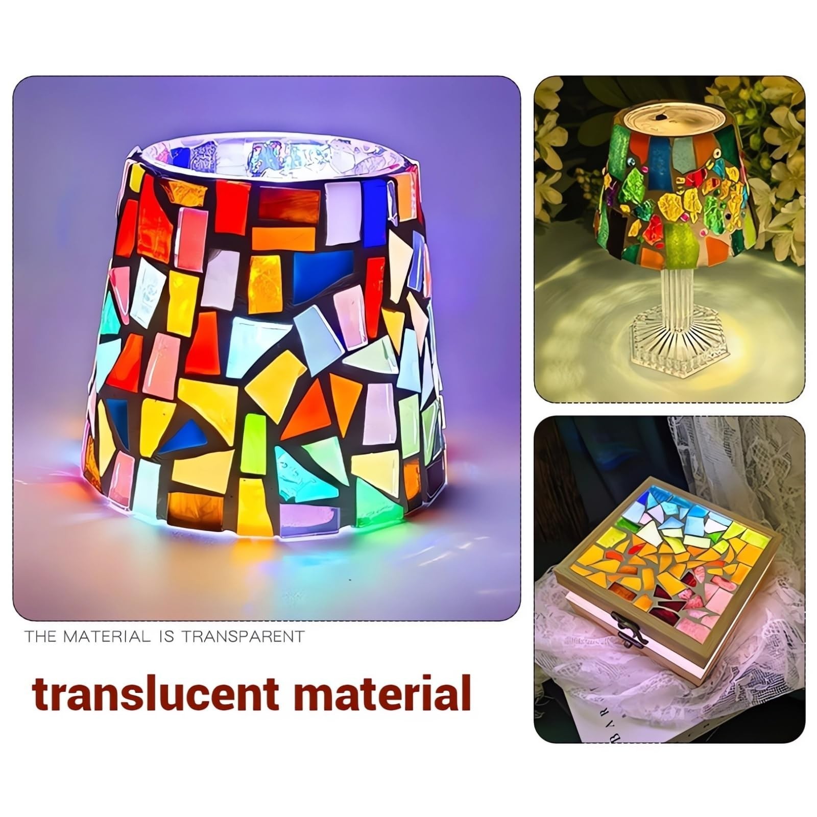 Silver Mixed Irregular Mosaic Glass Mosaic Tiles Pieces, 300g Mosaic DIY Set …