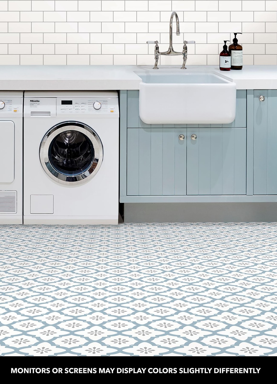 FP2943 Alfama Peel Stick Floor Tiles Multicolor Blue Removable Vinyl Decal