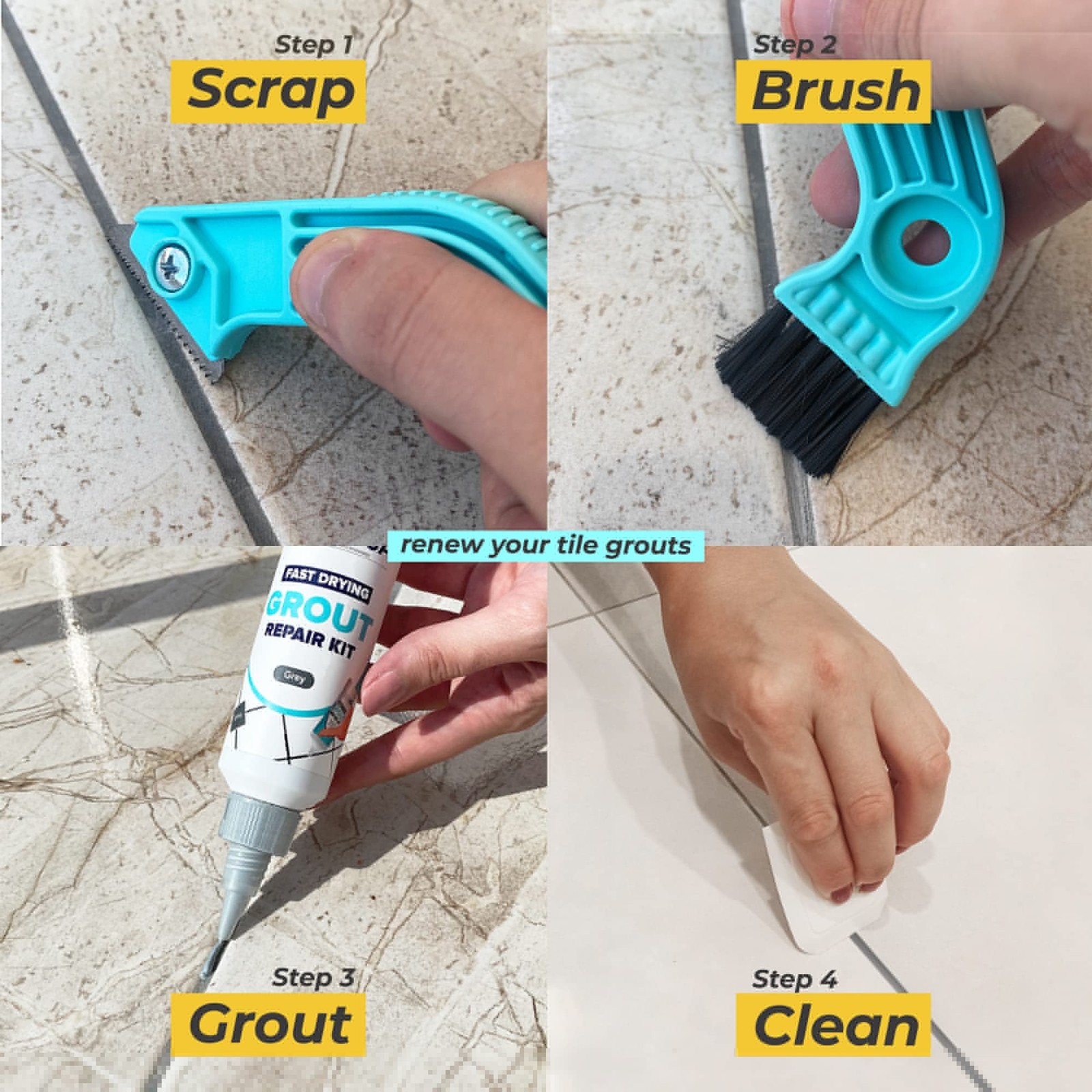 PentaUSA Grout Removal Tool – Caulk Remover Tool for Tiles, Tile Grout Scrape…