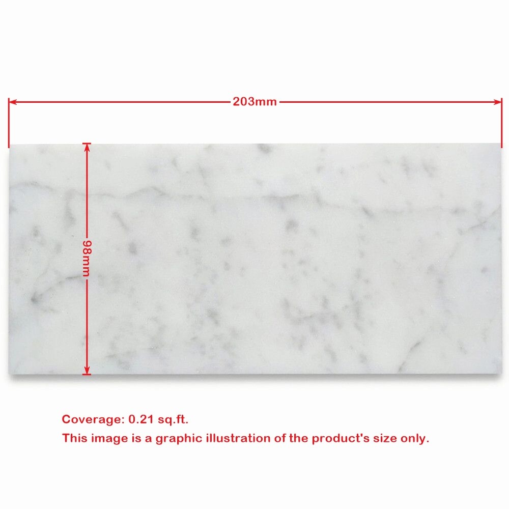 C52P 4×8 Carrara White Marble Wall Floor Tile Polished Bianco Venato