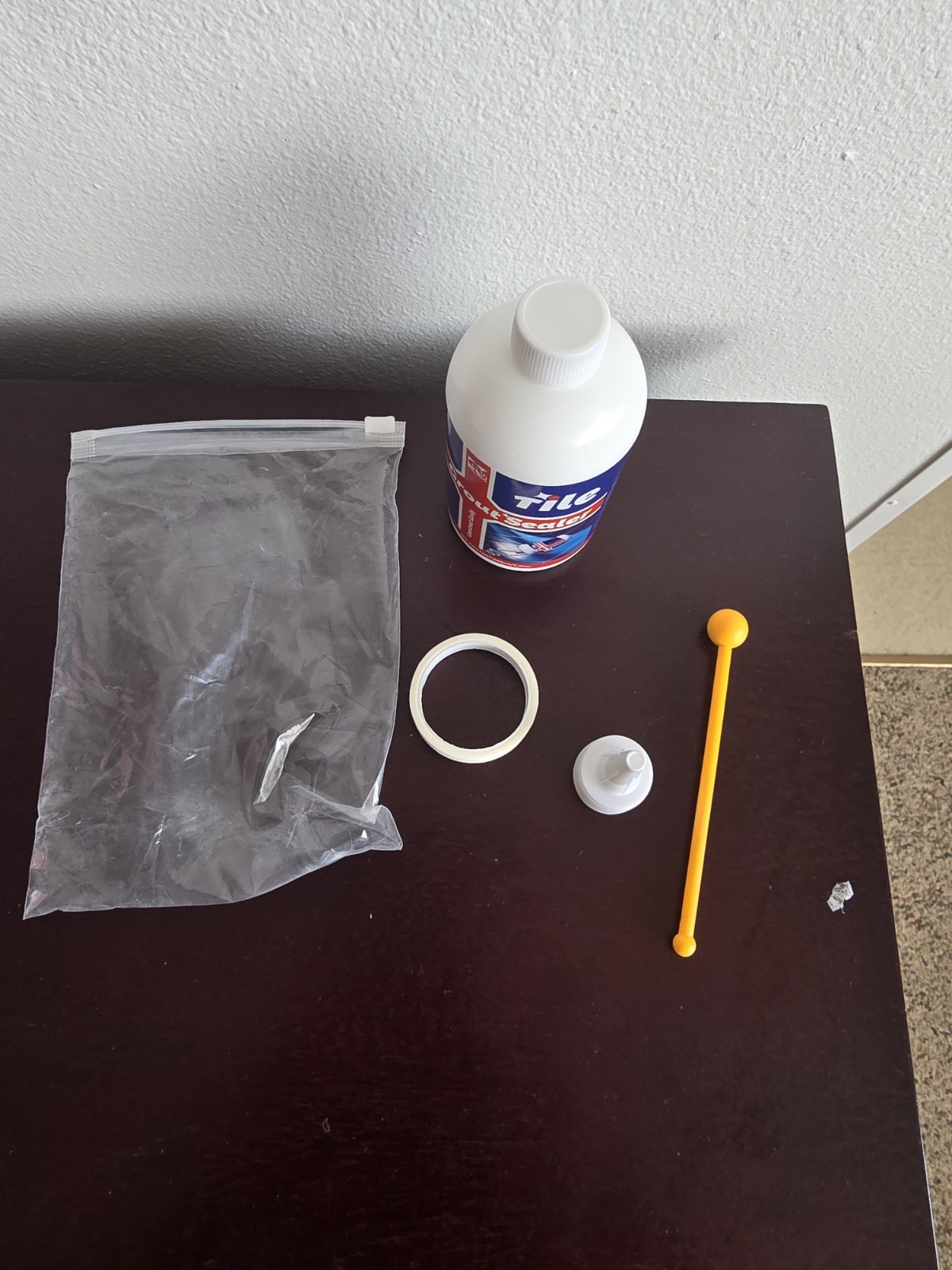 Grout Sealer Plastic Bottle Kit w/ Applicator Nozzle & Brush White Blue Red