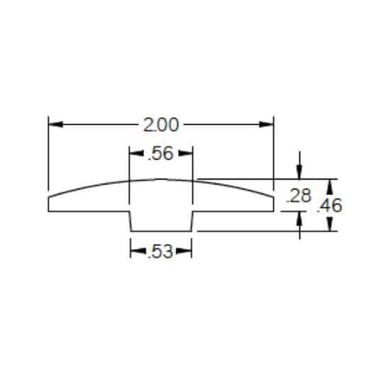 ROPPE Adelle 78″ T-Molding – High Gloss Wood, 2″ Wide, 0.28″ Thick
