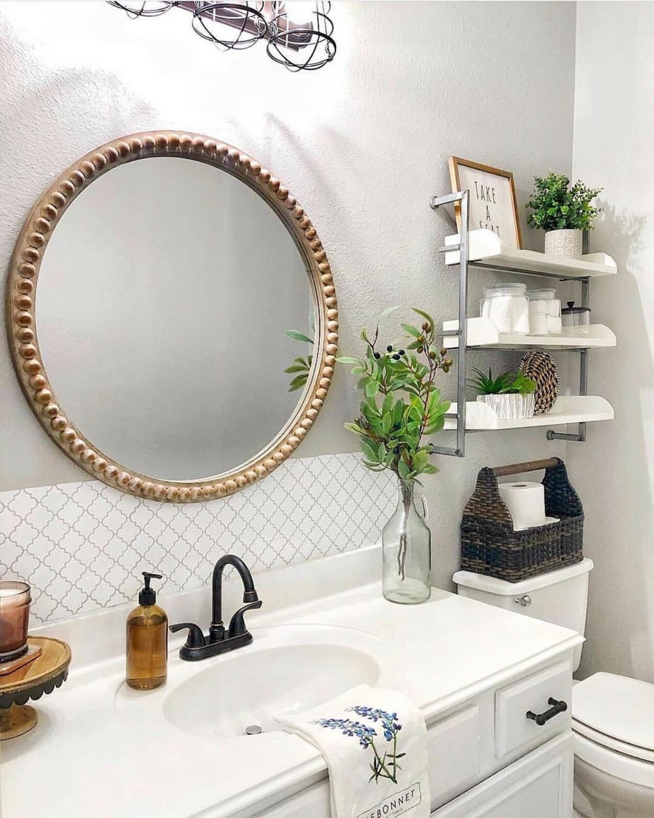 Quatrefoil Farmhouse White and Gray Modern Peel and Stick Backsplash Tile Diy