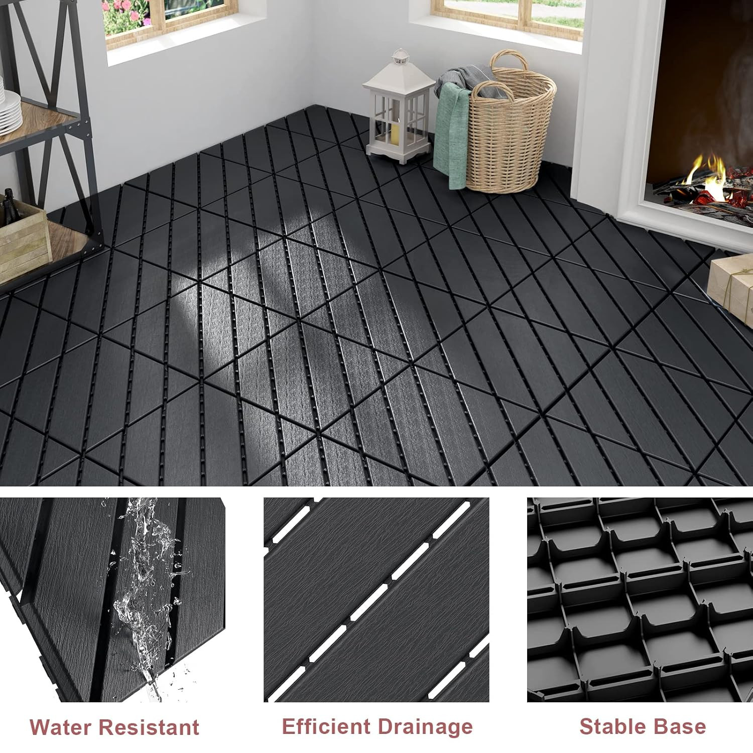 36 Pack Interlocking Deck Tiles, 12″X12″ Patio Pavers, Heavy Duty Plastic Outdoo