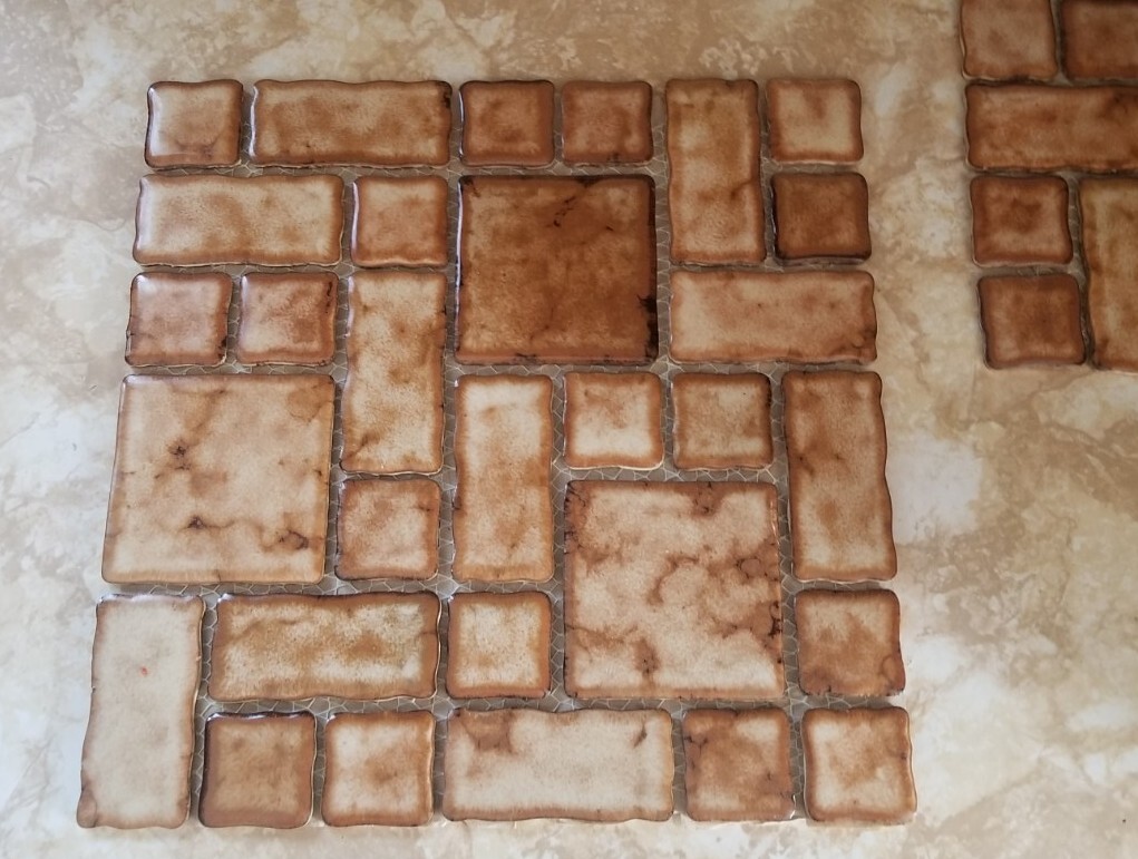 1 Sheet mesh 12 1/2″ various ceramic tiles Brown Wall Tile Backsplash strip