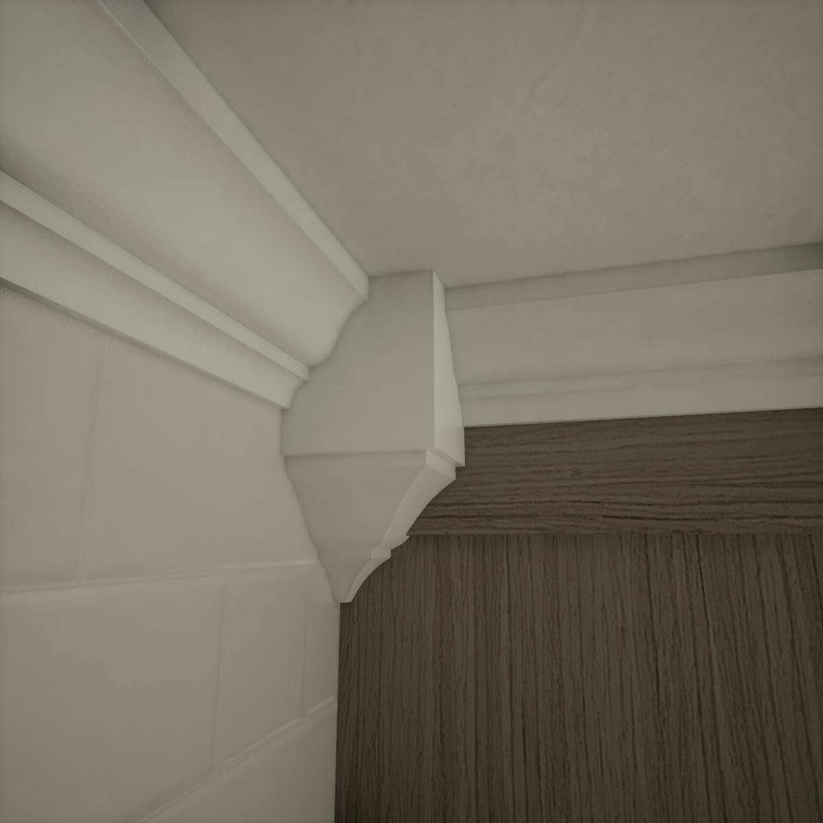 3 5/8″W X 3 5/8″P X 7 1/2″H Americraft Solid Paint Grade Wood inside Crown Mould