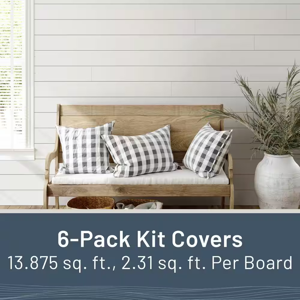 1 In. X 6 In. X 6 Ft. Timeless Farmhouse White Smooth Painted Nickel Gap Shiplap