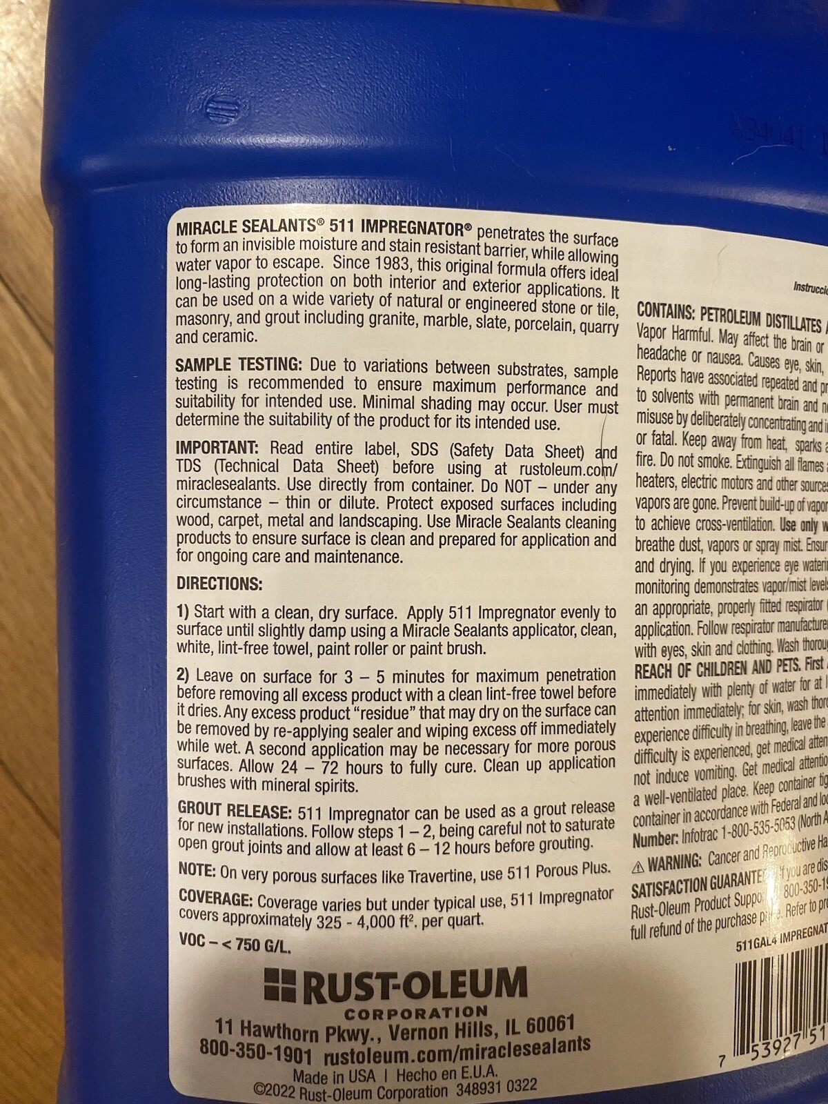 Miracle Sealants 511GAL4 511 Impregnator Sealer, one Gallon, Clear
