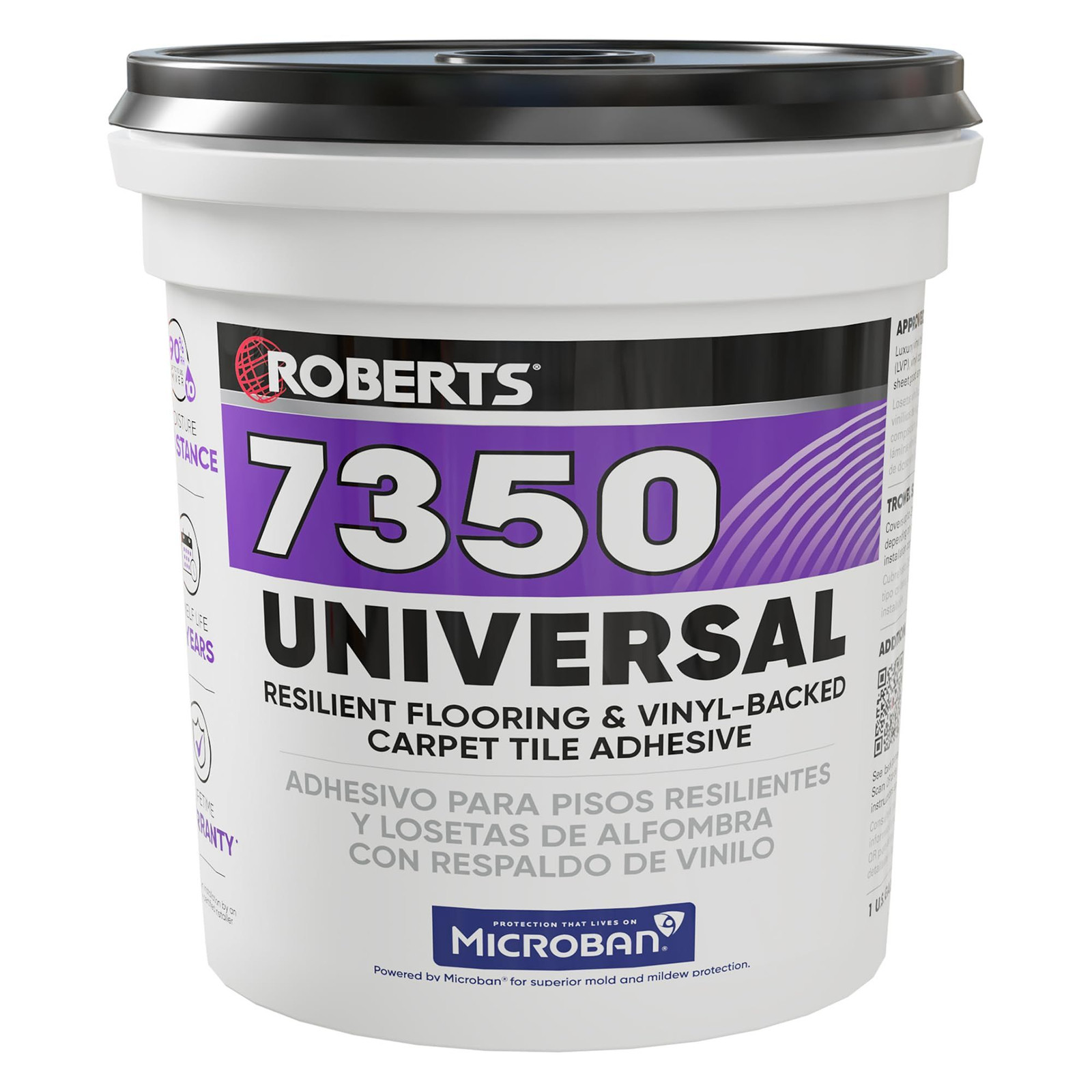ROBERTS Universal Resilient Flooring & Vinyl-Backed 1 gallon, Off white