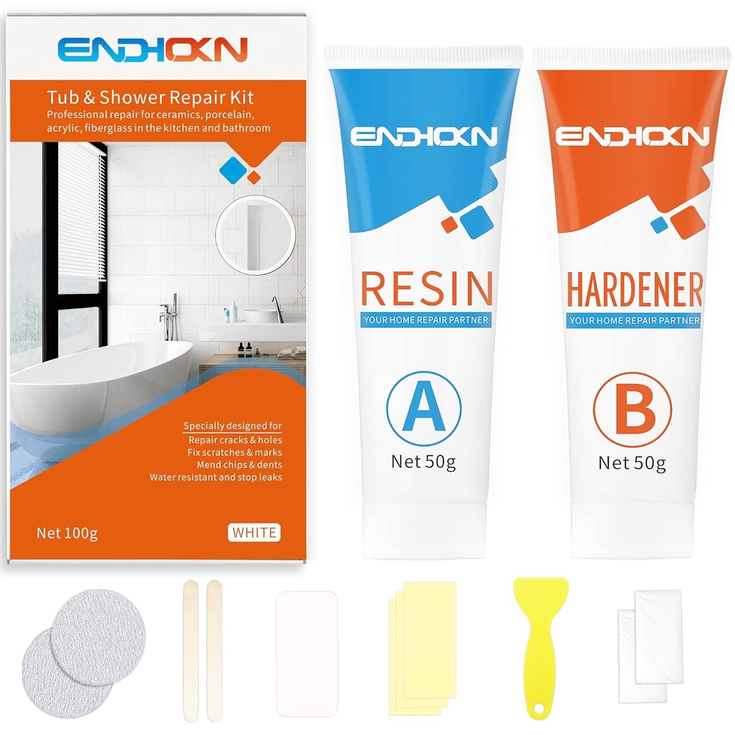 Bath Repair Kit White, Enamel, Porcelain, Acrylic, Fiberglass, Ceramic Sink, …