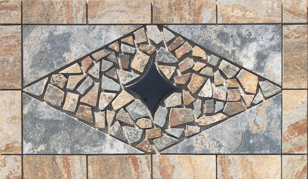26 9/16″ x 15 3/8″ Tile Medallion – Home Depot Slate mimic tile series