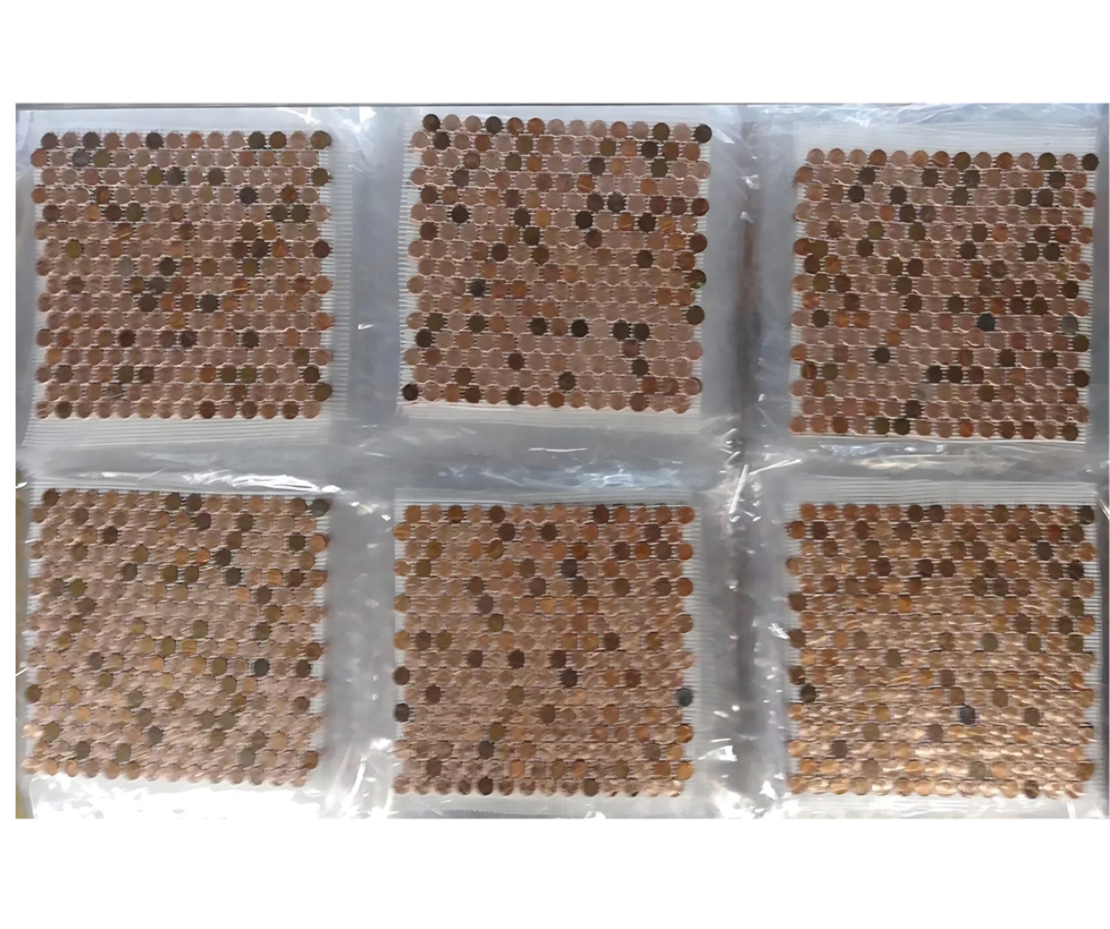 US Copper Circulated Penny LARGE Tile Sheets – 12″ x 13″ – for Floor or Wall Art