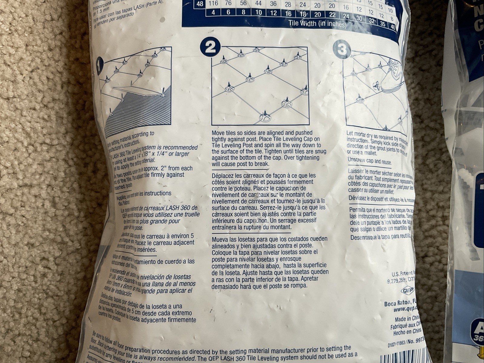 2 x 100-Pk (200 Total) QEP 3-Corner Tile Leveling Stems 1/16″ 99736 – NEW Sealed