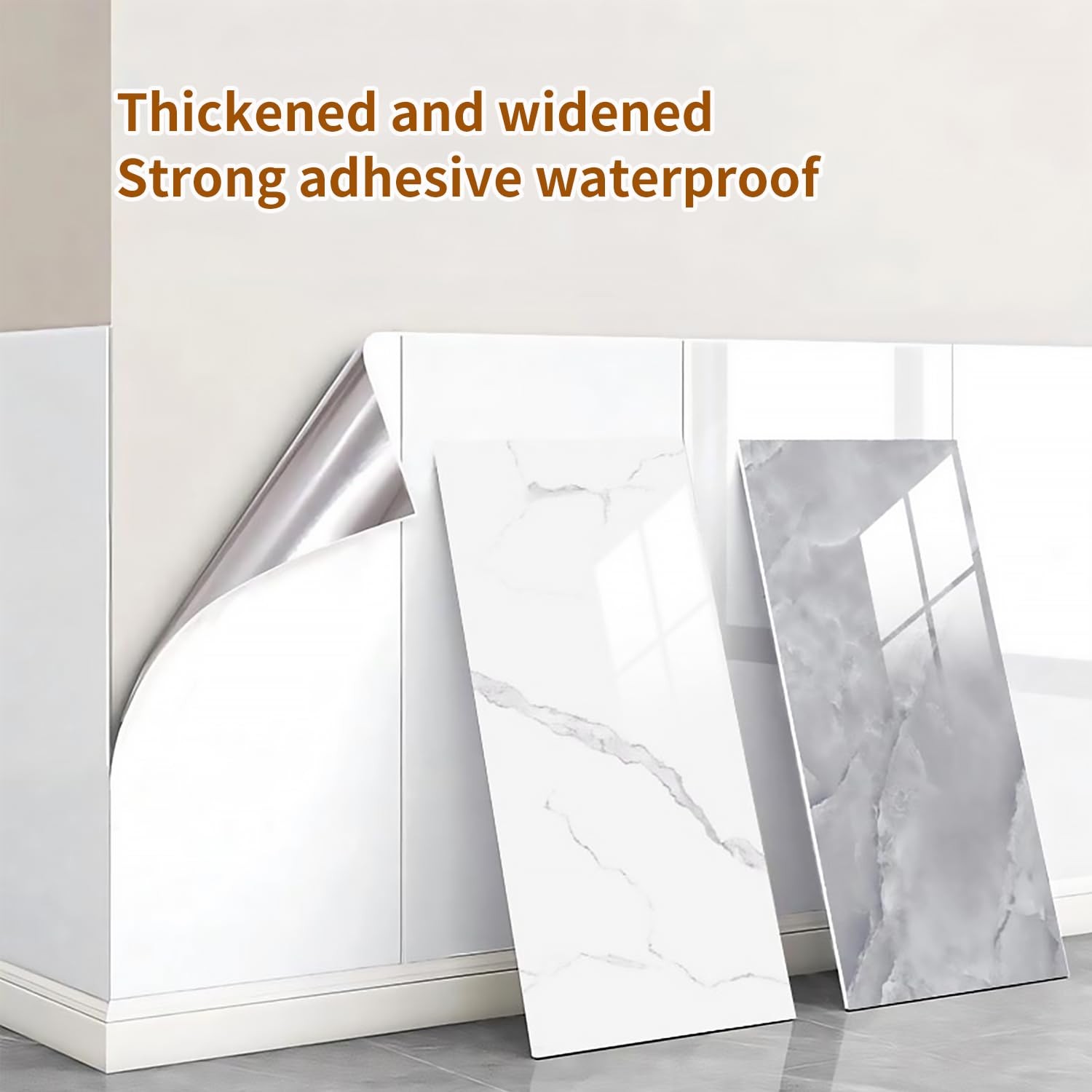 10-Sheet 23.6″x11.8″ Marble Peel and Stick Wall Panels (19.4 Sq. Ft. Coverage…