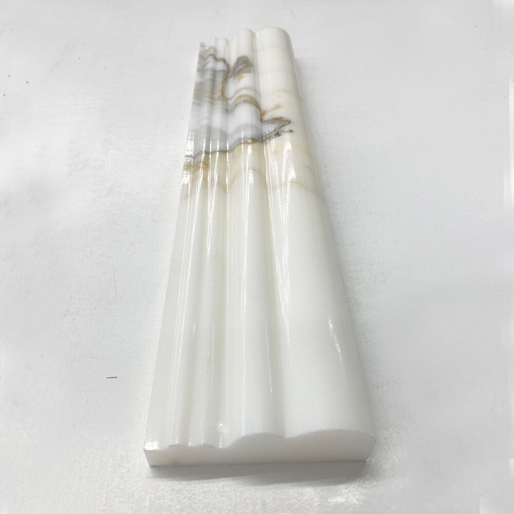 G14P Calacatta Gold Calcutta Marble 2-1/2×12 Chair Rail Trim Molding Polish