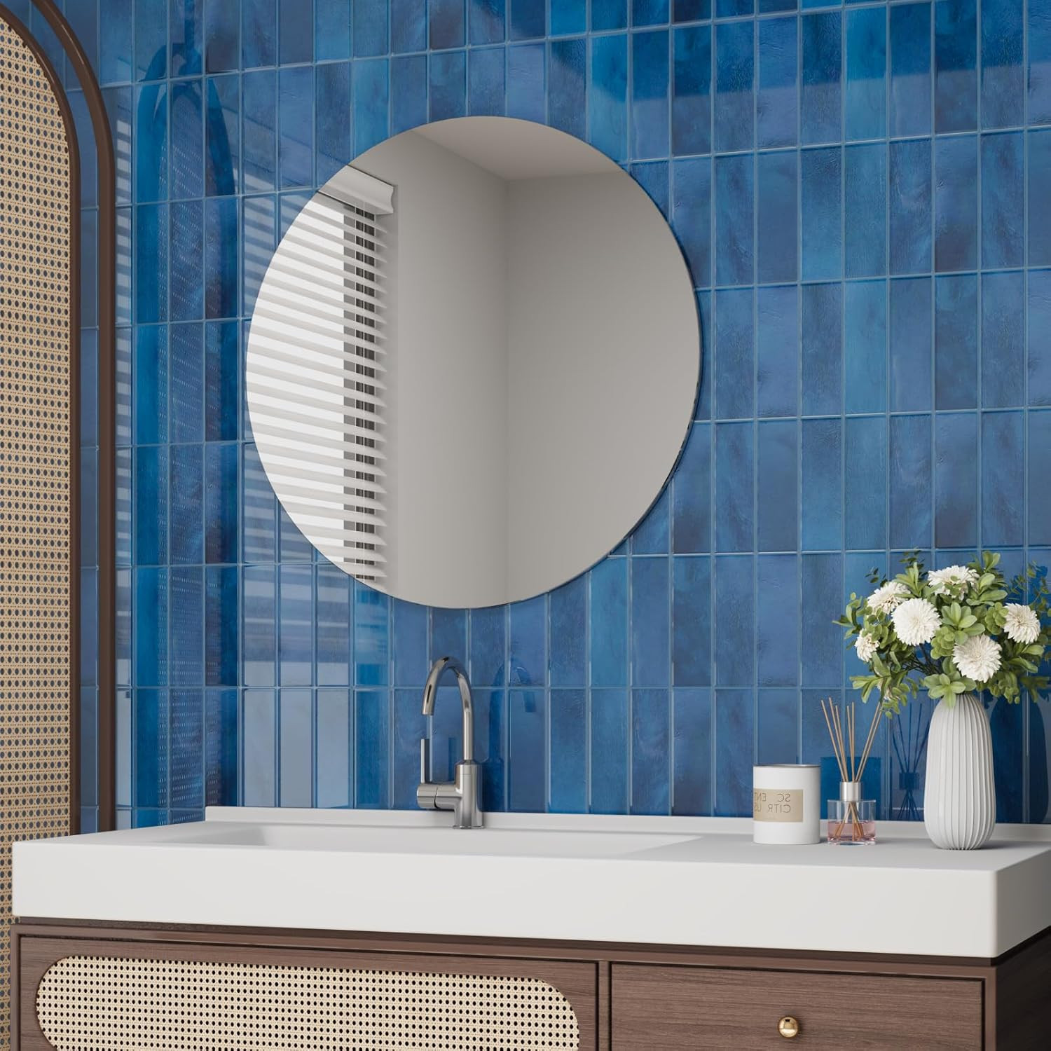Sea Blue 3D Peel and Stick Backsplash Tiles – 20 Waterproof Vinyl Sheets