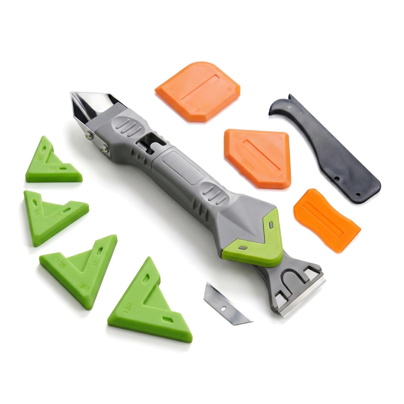 5-in-1 Caulking Tool Kit – Stainless Steel Remover, Silicone Finisher & Grout Sc