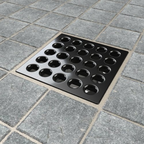 EBBE Square Tile Shower Drain ( ESD-BI ) Black Iron Finish
