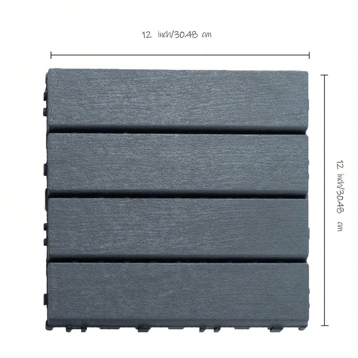 12×12 Interlocking Deck Tiles Outdoor Patio Pool Flooring Dark Grey 44 27 Pack