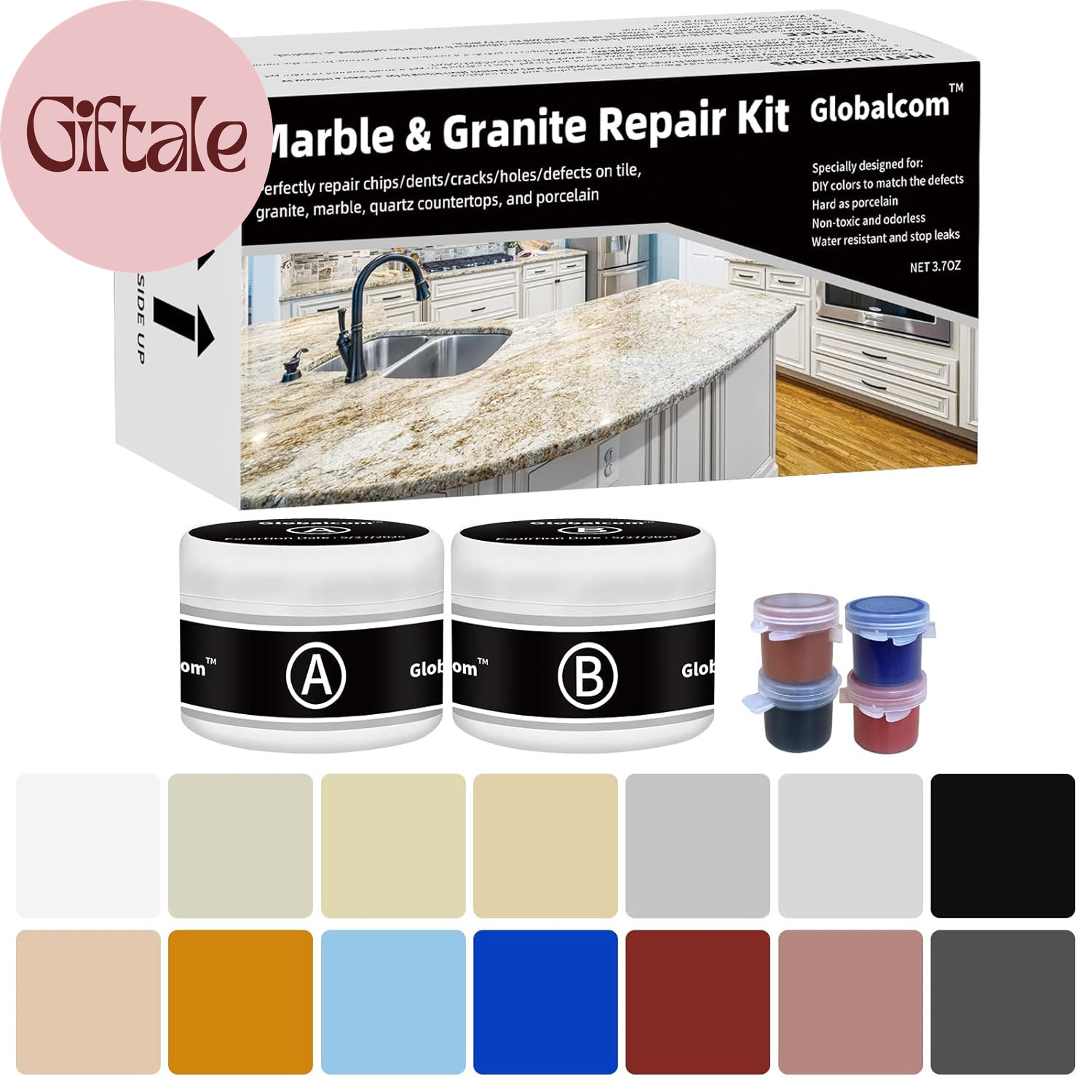 Marble and Granite Repair Kit Porcelain Marble Stone and Quartz Countertops Repa