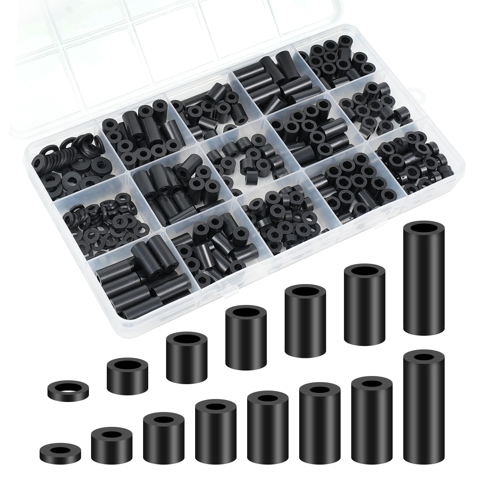 345 Pcs Black Nylon Electrical Outlet Spacers Kit – One Size, 345pcs