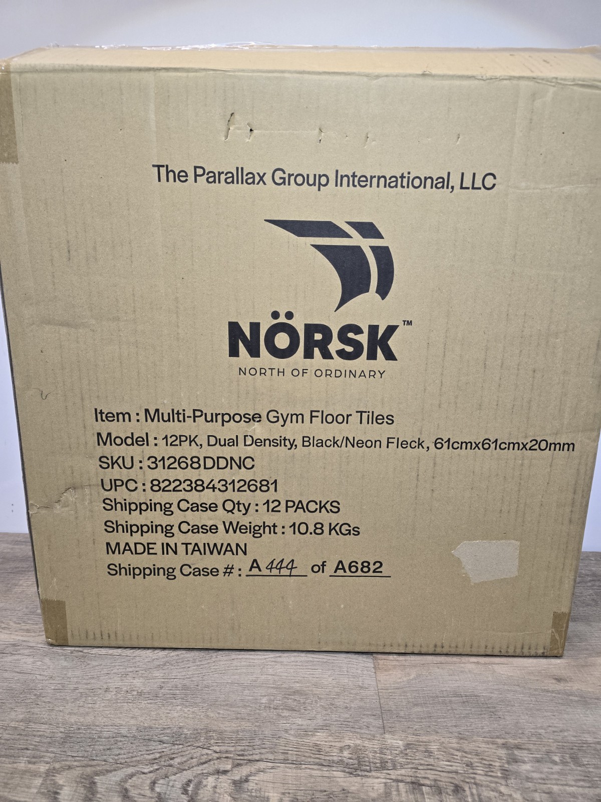 Norsk Dual Density Foam Floor Tiles 12 Pack Black Neon Specks 24″x24″x.79″ 48ft²