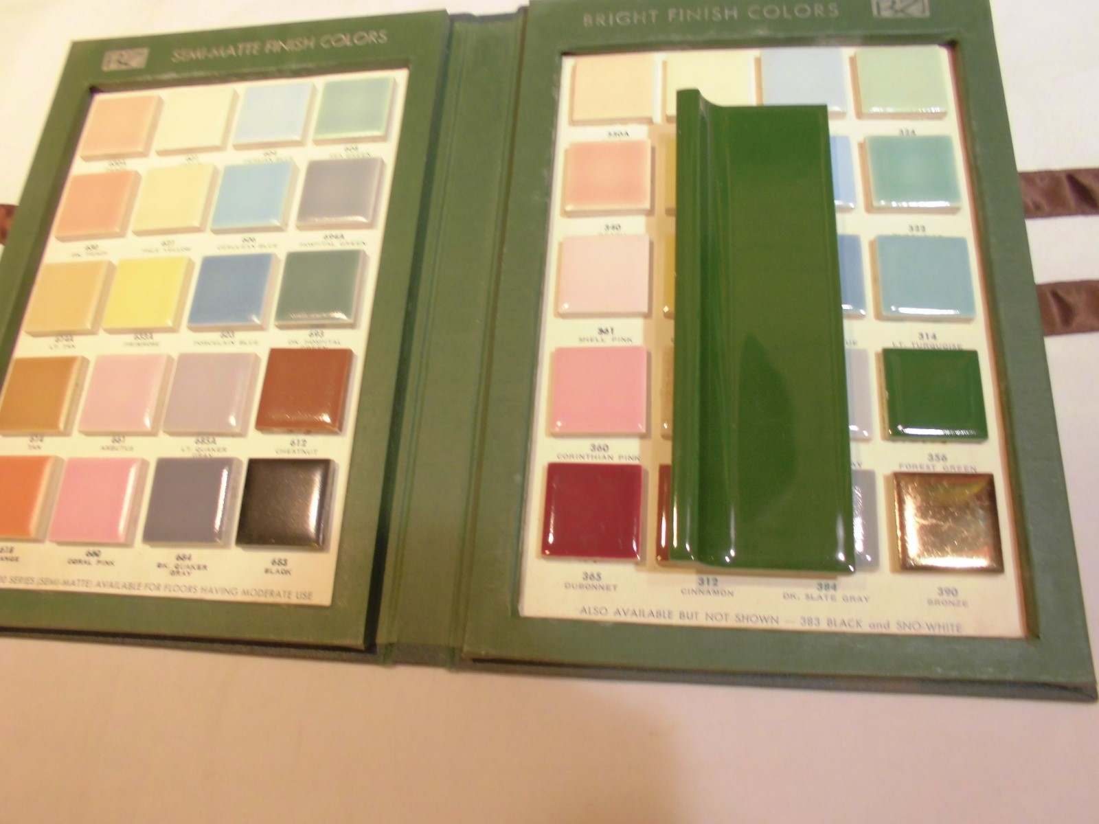 1 pc. *Forest Green* stack-on base/cove Ceramic Tile by Robertson Co. 2″ X 6″