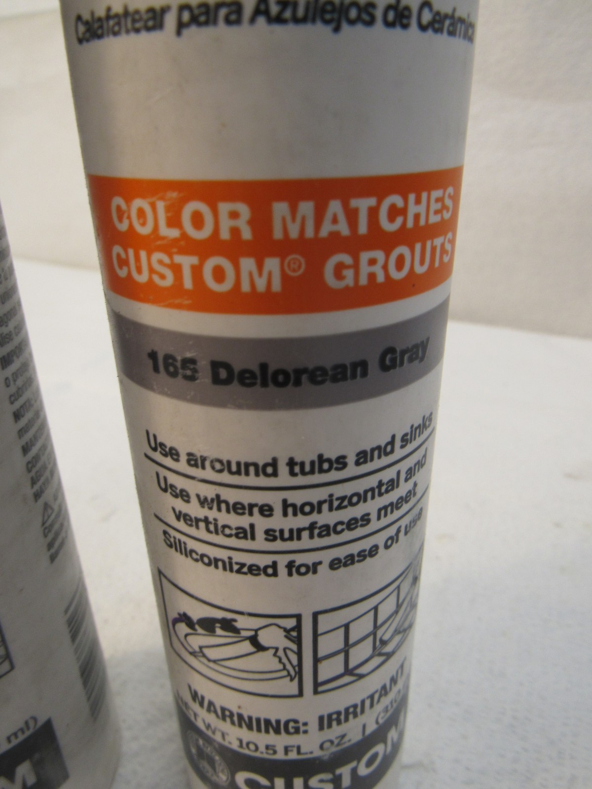 3Grout Sanded Ceramic Tile Caulk 165 Delorean Gray Lot of 2 10.5oz