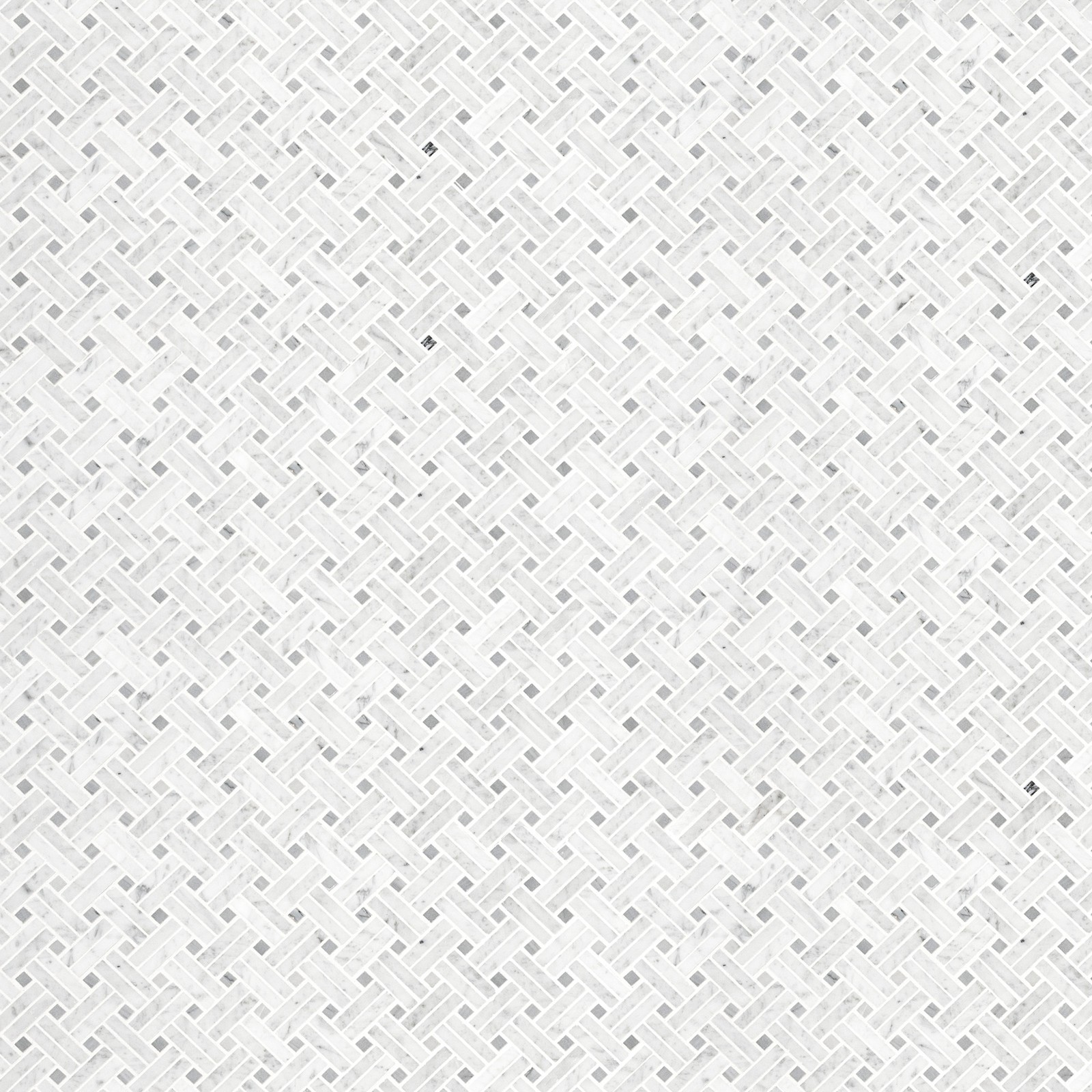 Ackland AKM-S-12X12WVP-CA 12″ x 12″ Marble Basketweave Wall – White