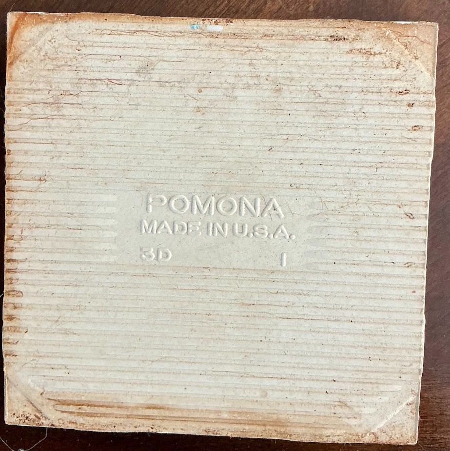 Vtg 1950s Pomona 4 Glazed Ceramic Mottled Blue Tile Made in USA MCM Salvaged Lot