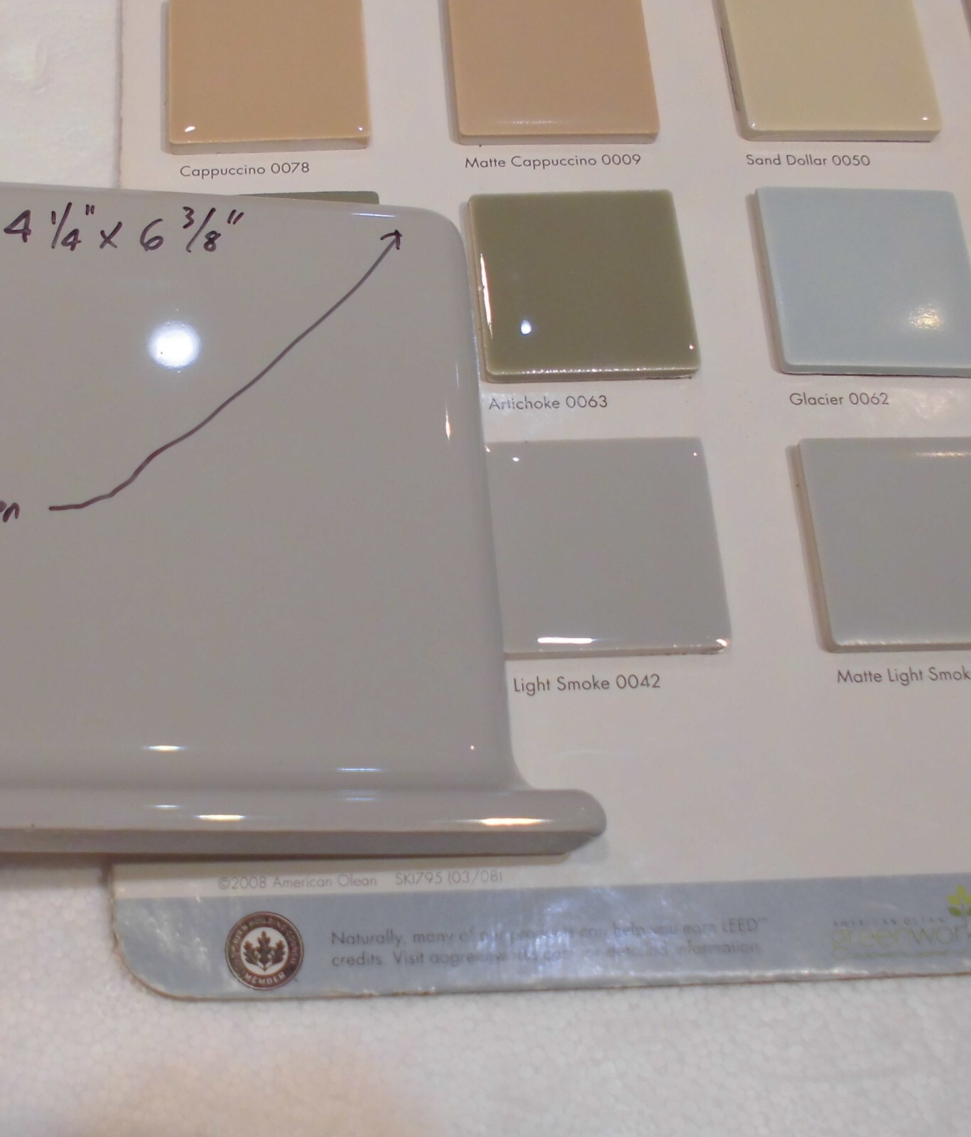 1 pc. Light Smoke Gray: base/cove Ceramic Tile: 4-1/4″ X 6″ Right Finish Corner