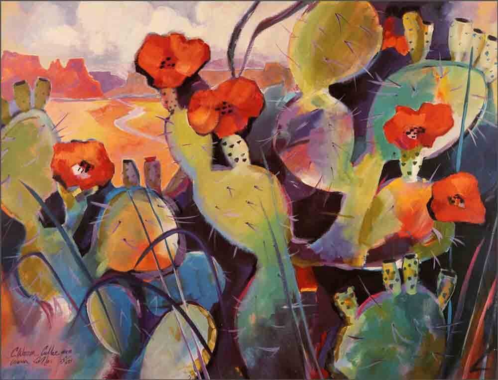 Southwest Cactus Accent & Decor Tile Warren Cullar Landscape Art WC118AT