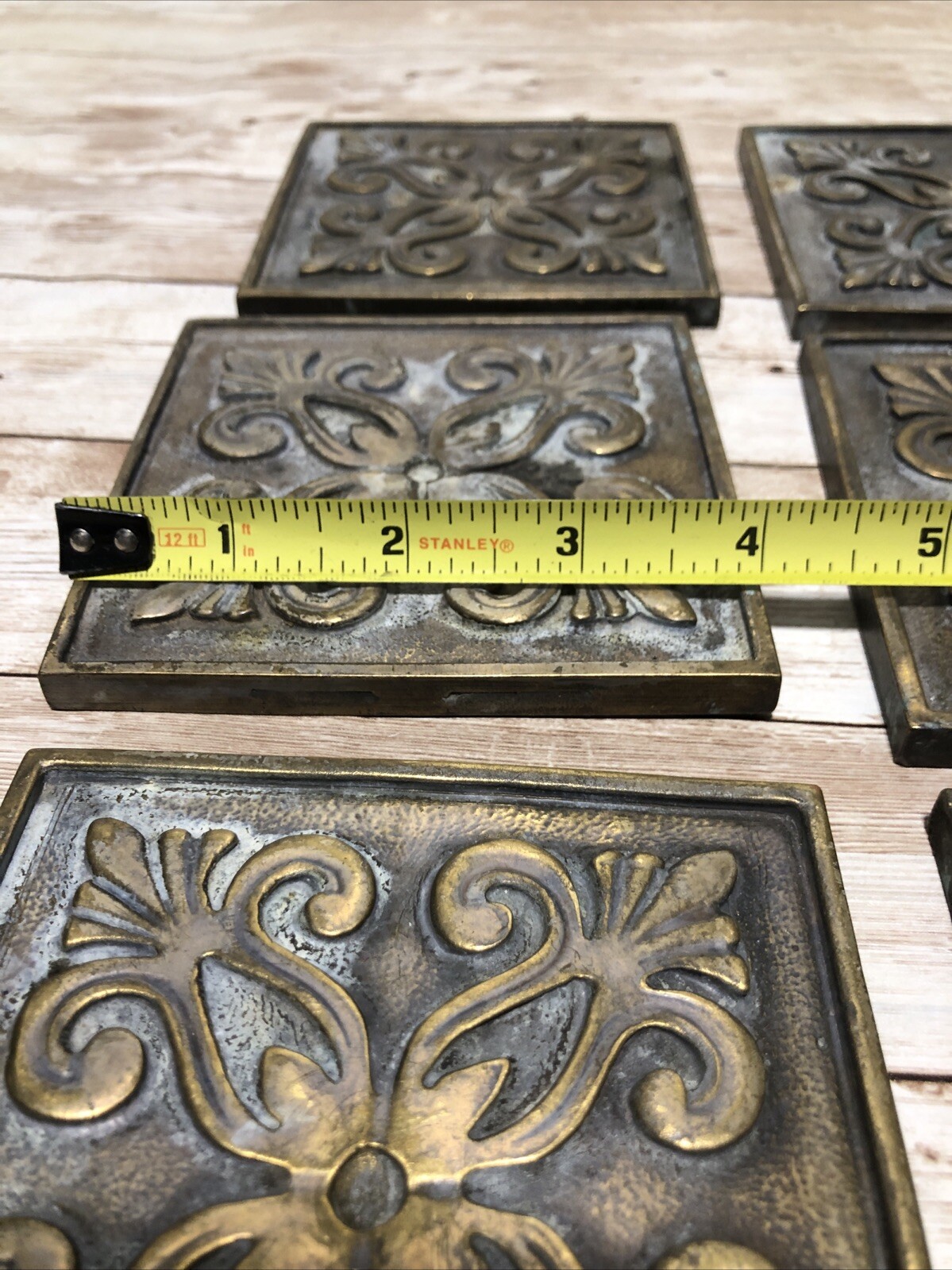 6 AHNZU Massalia Bullion Brass Deco Metal Wall Trim – 4″ x 4″ Frieze Accent