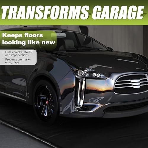 Garage Car Floor Mat, Containment Mat () for 7Ft 9In x 18Ft(Mid-Size) Black