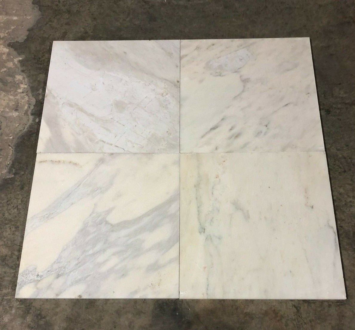 Karacasu Filled White Marble 24×24 Floor Tile 3/4″ Thick 200 sqft. T-44