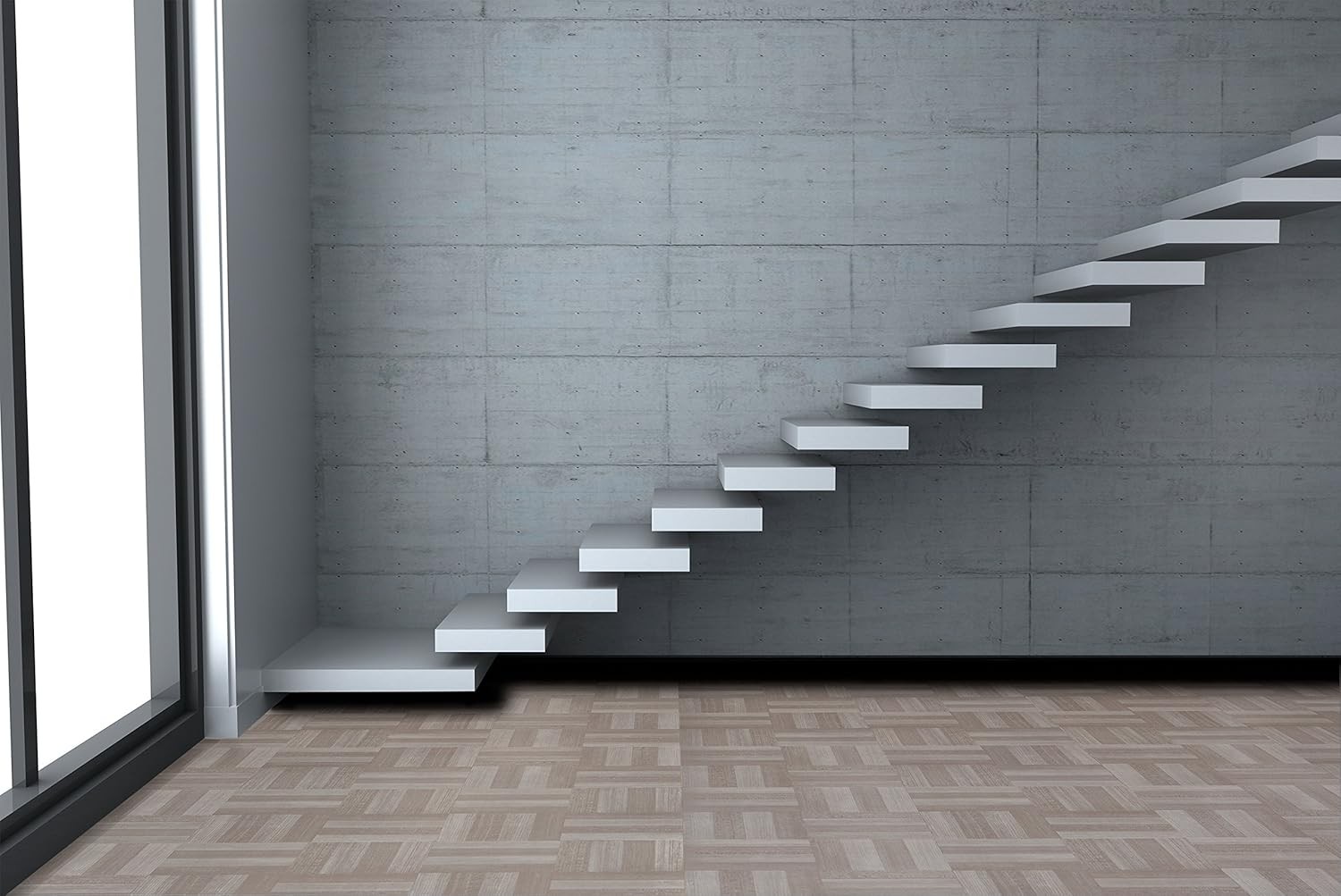 12″ Peel & Stick Vinyl Floor Tiles 20-Pack Ash Grey