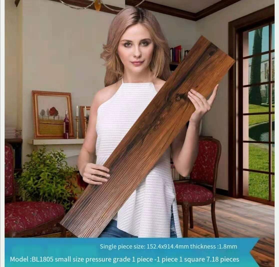 Vinyl Peel and Stick Floor Tile 10 Pack Hickory Wood Look 15 Sq Ft