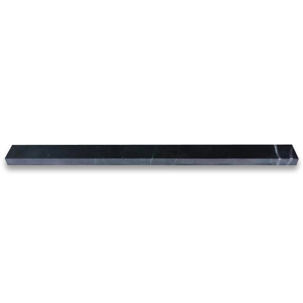 N19H Nero Marquina Black Marble Beveled Pencil Edging Trim Molding Honed